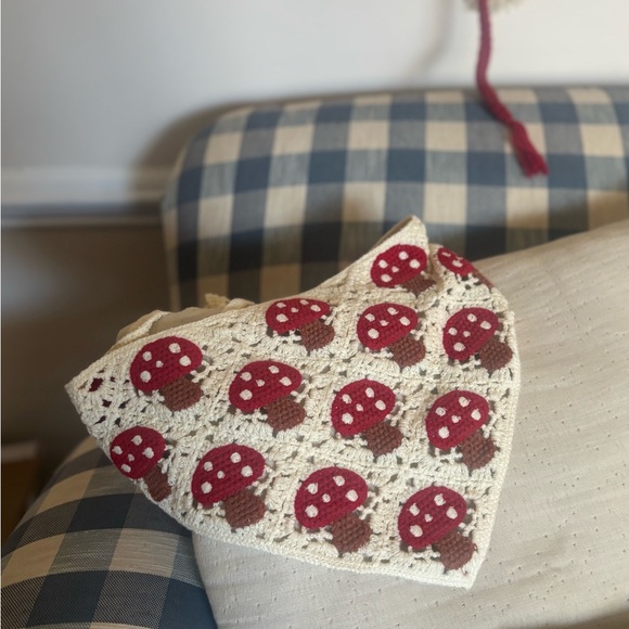 Mushroom Crochet Bandana Head Covering - Picture 1 of 2
